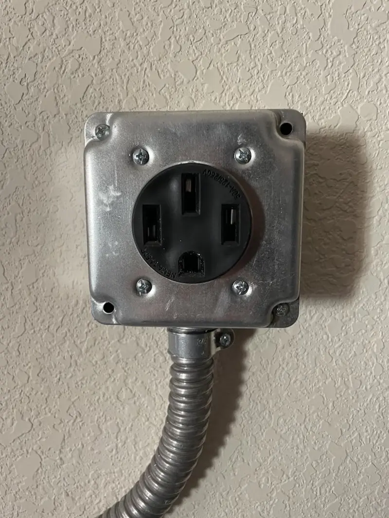 NEMA 14-50 outlet installed for Smart Home Electrical in Deerfield